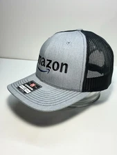 🔥 AMAZON Logo Richardson 112 SnapBack Hat, Gray/Black Mesh, Embroidered!