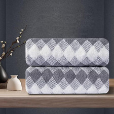 Gray Hand Towels Set 2 Pack-16  x31  Ultra Soft Microfibers Bathroom Towel Set Hi