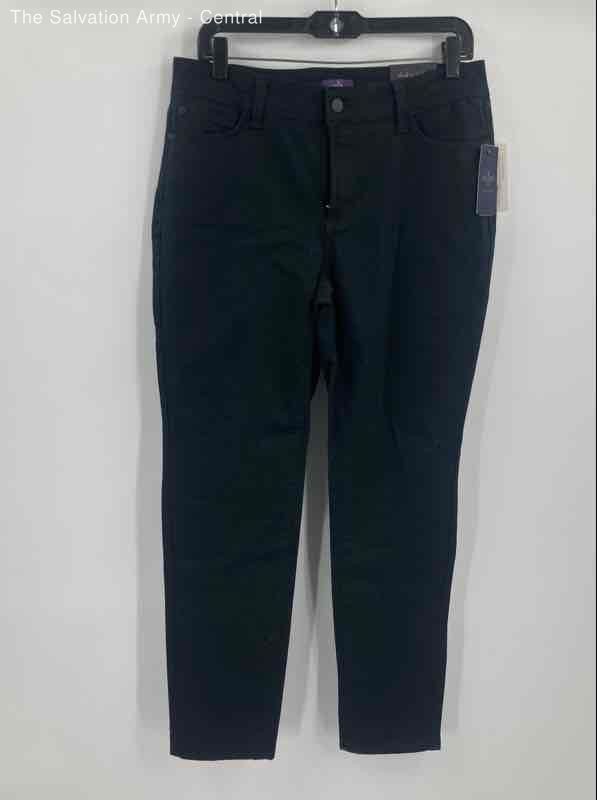 NYDJ Womens Black Stretch Regular Fit Dark Wash Coin Pocket Ankle Jeans Size 10