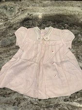 True Vintage Baby Girl Pink Dog Dress Nannette Size 6-9 Months Dainty