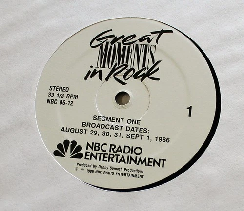 Great Moments In Rock-Bob Costas-NBC Radio Ent-6 LPs-No Box-Complete Cue Sheets!