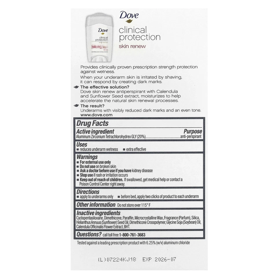 Clinical Protection, Anti-Perspirant Deodorant, Skin Renew, 1.7 oz (48 g) - Image 3 of 3