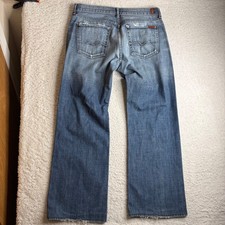 7 For All Mankind Relaxed Jeans Mens 36 Blue Denim Wide Leg Made in USA T521143U