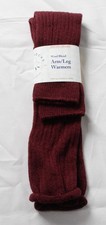 Tabbisocks Women's Ribbed Wool Blend Arm/Leg Warmers ZG3 Marron One Size NWT