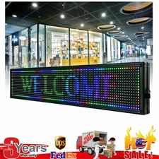 40"X8" LED Scrolling Sign RGB 7-Color Programble Outdoor Advertising Board wifi