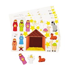 Nativity Scene Stickers, Stationery, 12 Pieces