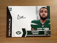 Denzel Mims 2020 Panini Donruss Elite Rookie Pen Pals Auto New York Jets Rc
