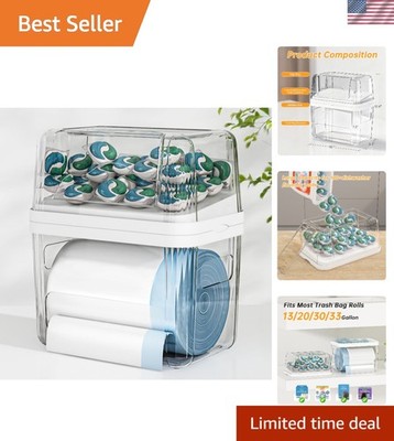 2-in-1 Trash Bag Holder & Dishwasher Pods Container - Ultimate Kitchen Organizer