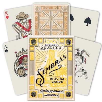 Sembras Playing Cards Mexican Style Gold Foil Theory 11 Magic Tricks USpcc T1180