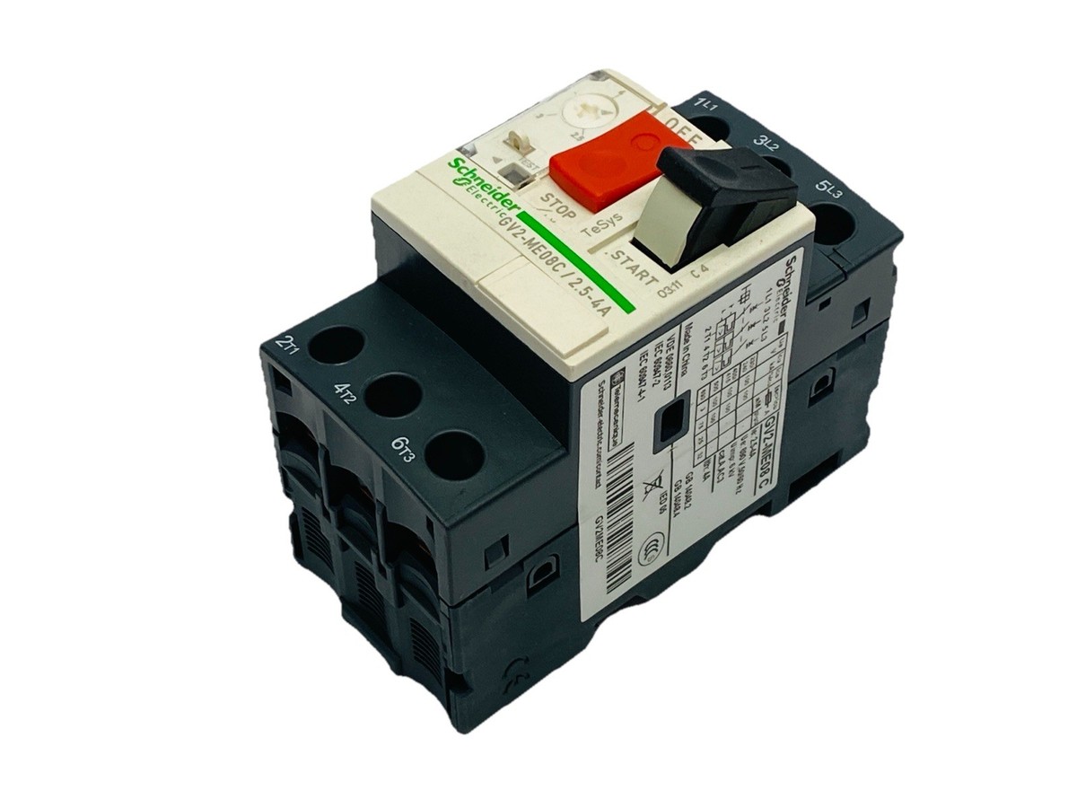 Schneider Electric GV2-P08 Manual Motor Starter 2.5-4A 3 Pole Schneider Electric GV2-P08 Manual Motor Starter 2.5-4A 3 Pole