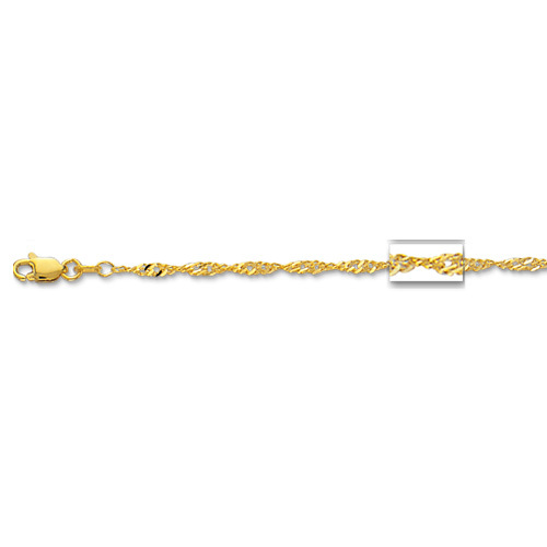2.10mm Singapore Sparkle Chain Necklace Solid 14K Yellow Gold 16" 18 ...