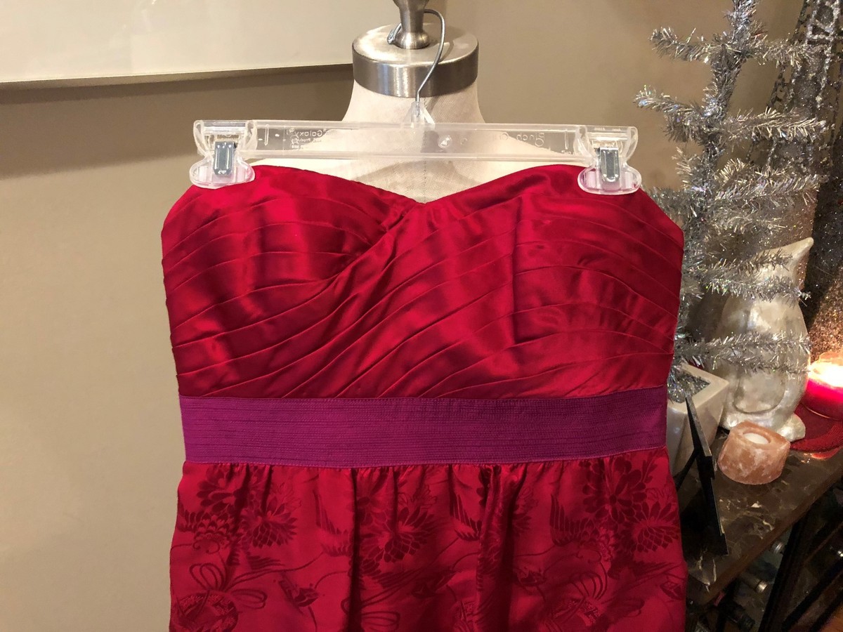 【SIENNE】 Phoebe Flared Dress / 追跡付 Phoebe Couture dress in Red Asian print w/ Fuscia band at