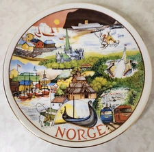 Figgjo Norway Norge Plate Colorful scenes Fishing, Reindeer, Castle, SKi jump+L3