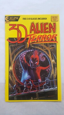 ECLIPSE COMICS! 3D ALIEN TERROR COMIC! VERY FINE/NEAR MINT! PLEASE READ DESC!