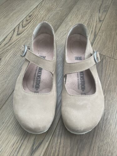 Birkenstock TRACY Mary Jane   Sand Nubuck Leather Women Size 38 Ballet Flat - Picture 1 of 12
