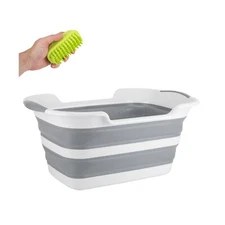 Gigco21 Collapsible Pet Bath Tub and Laundry Basket with Drainage Hole - Fold...