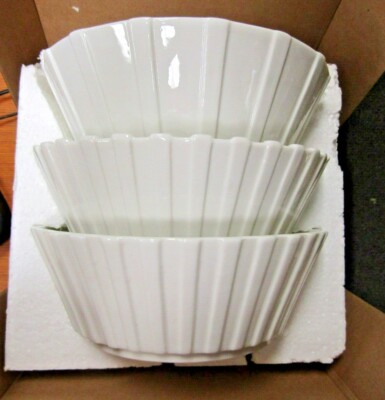  DIESEL LIVING W/ SELETTI MACHINE COLLECTION SET OF 3 WHITE BOWLS 10911.