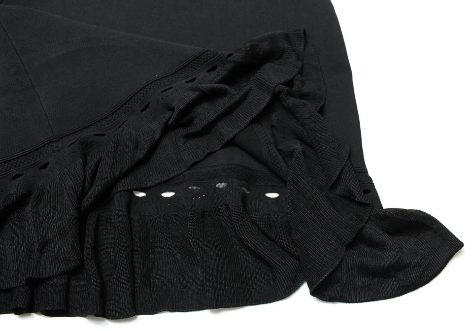 Sandro Elona Kleid Damen (Eu) 38 Stretch Gerüscht Eng Mini Riemen Schwarz - Bild 4 von 4