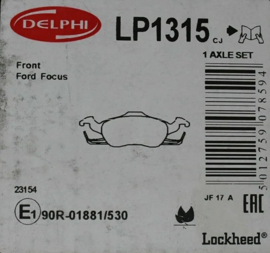 Bremsbeläge vorne Ford Focus Baujahr 5/1998 - 5/2005 MK1 1763301 Delphi LP1315 - Bild 2 von 2