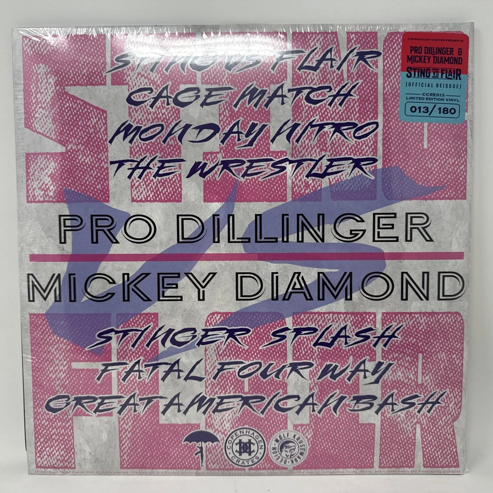 MICKEY DIAMOND Sting VS. Flair LP HALF & HALF Pink Blue /180 IN HAND SEALED — 第 3/4 张图片