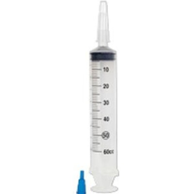 100 EA- 60cc Flat Top CATHETER TIP SYRINGES 60mL SYRINGE ONLY NO NEEDLE NOT STER