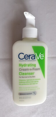 CeraVe Hydrating Cream-to-Foam Facial Cleanser for Normal to Dry Skin (8 fl oz)