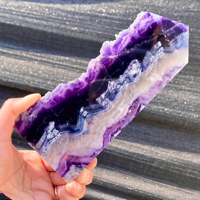 1.71LB Natural colored fluorite slice quartz crystal flake mineral specimen
