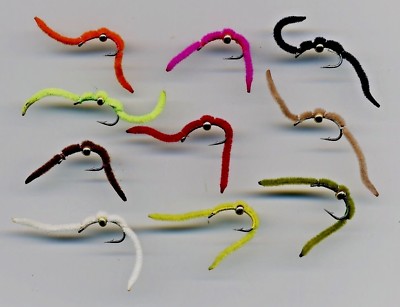 Trout Flies: San Juan Worm Gold Bead x 10 size 10 (code 435)