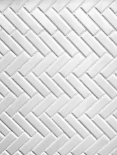 1x3 White Shiny Ceramic Mosaic Decorative Wall and Floor Tile Single Sheet 