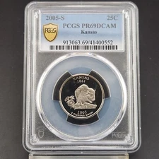 2005-S Washington Kansas Silver Proof Quarter PR 69 DCAM PCGS #529