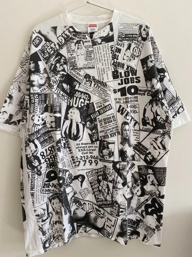 T shirt Supreme Vintage Porno All Over Print   2002 SS / Taille XL