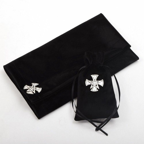 Wicca Cloth Altar Tarot Table Cloth/Pouch Divination Cards Cross Star Decor - Picture 13 of 14