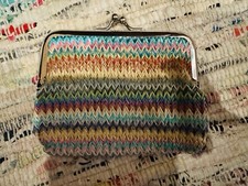 Geldbörse Portmonnaie Geldbeutel bunt gehäkelt Streifen