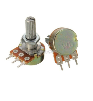 5PCS B5K 5K Ohm Knurled Shaft Linear Rotary Taper Potentiometer NEW