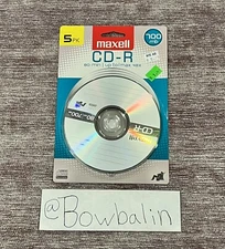 Maxell 648220 CD-R 700 5PK CD Recordable Disc 48X 700MB 80 Minute 5 Pack E21 NEW