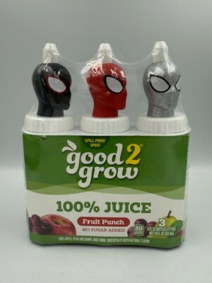 RARE GOLD STAR Good2Grow Marvel SILVER Spider-Man 3 BOTTLE SET TOPPERS JUICE