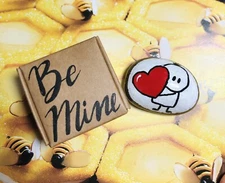 Hand Painted Rock W.Acrylic Paint/Seal W.Art Resin In Small box /Be Mine