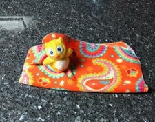Handmade Orange Paisley Fleece Puppy Dog Security Comfort Blanket  Owl Toy