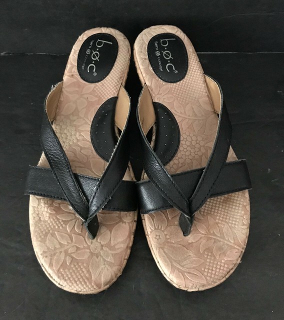 BOC Born Concept Bow Thong Flip Flop Sandals Comfort Padded Insole Navy Blue 7M | eBay