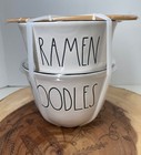 Rae Dunn Ceramic Ramen Bowl Set W/ Bamboo Chopsticks Microwave Safe NEW!