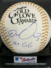 CARLOS GONZALEZ  COLORADO ROCKIES  3 X GOLD GLOVE  OML GOLD GLOVE BASEBALL