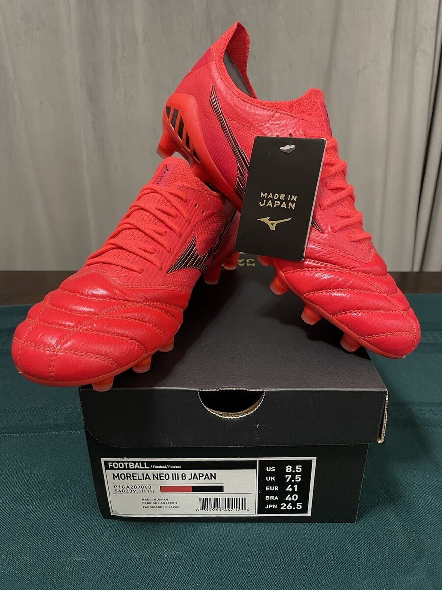 Mizuno Morelia Neo 3 Beta US 8.5 Red & Black New In Box Made Mizuno Morelia Neo 3 Beta US 8.5 Red & Black New In Box Made