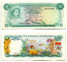 1 Dollar Bahamas L.1965 The Bahamas Government, Erhaltung III+/III  P. 18a