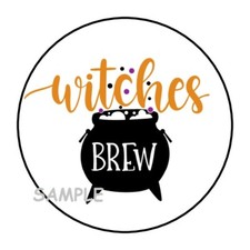 30 WITCHES BREW HALLOWEEN ENVELOPE SEALS LABELS STICKERS 1.5" ROUND PARTY FAVORS