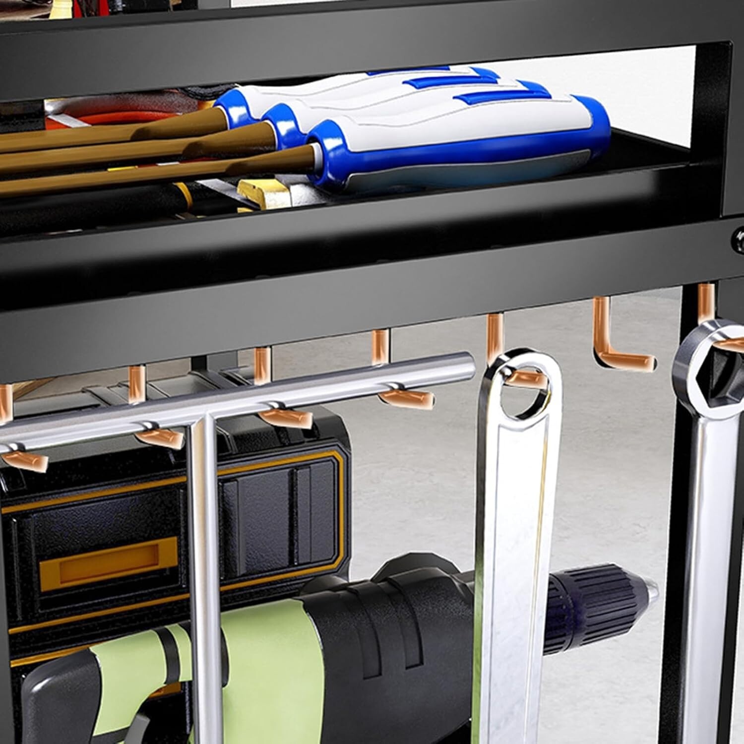 Power Tool Organizer, Power Tool Cart with Wheels, Garage Storage Organizatio...