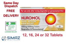 Nuromo Dual Action Pain Relief 200mg/500mg Ibuprofn & Paracetamo Tablets MAX 2
