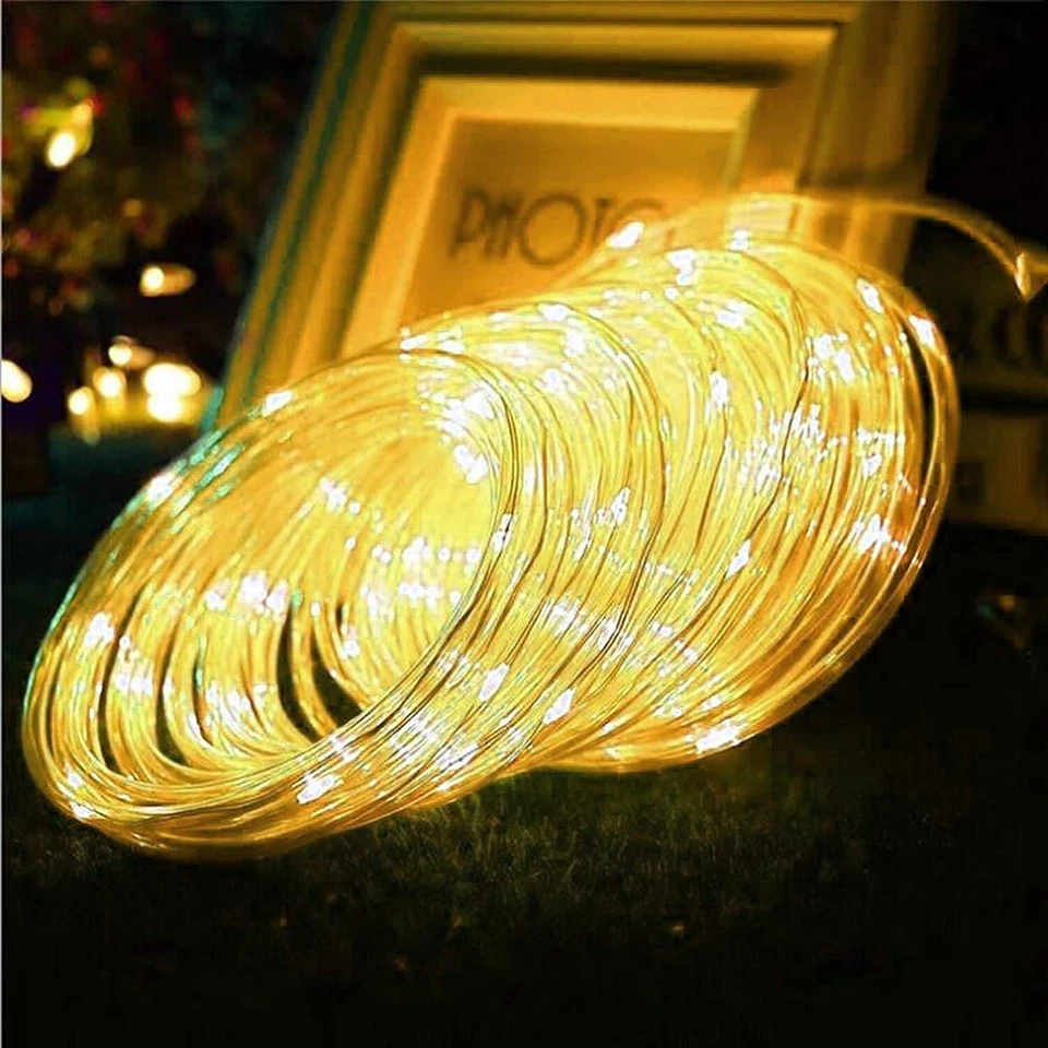Solar LED String Lights Rope Tube Fairy Outdoor Garden Waterproof Camping Decor - Image 4 of 4