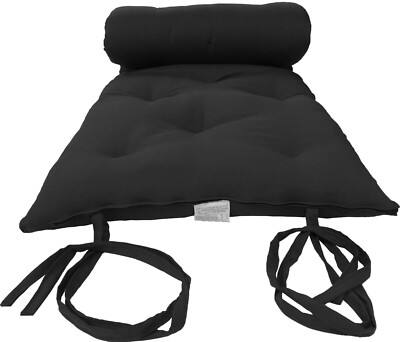 Traditional Floor Rolling Futon Mattresses, Sleepover Cotton Pads 3x27x80 Black