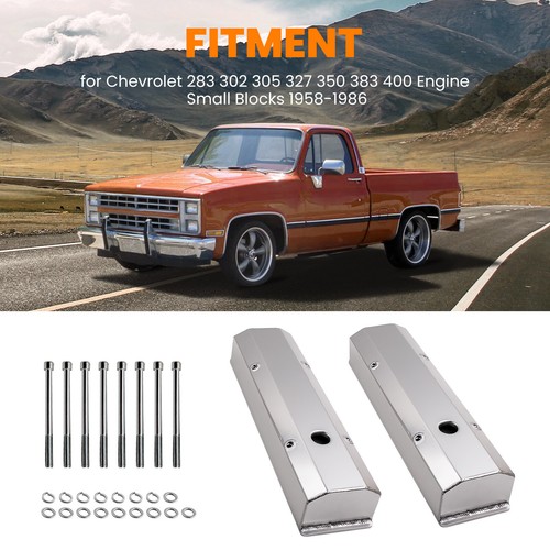 Tall Aluminum Rocker Cover Small Block for CHEVY SBC 283 302 305 327 350 400 2pc - Picture 3 of 12