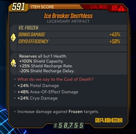 DLC 1-6 - PC/PS4/PS5/XBOX - Custom Level 72 Artefakte - Borderlands 3 - Bild 133 von 197